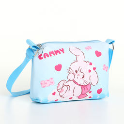 Сумка детская «Зайка», для девочки, на молнии, голубая