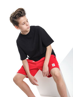 Шорты свободного кроя для мальчиков подростков 22-7639 красный - Mini maxi фото 2