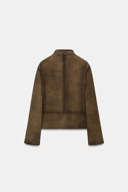 100% LEATHER JACKET ZW COLLECTION LIMITED EDITION - Zara фото 7