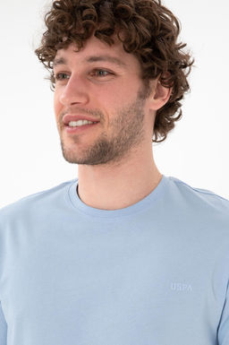 Erkek Regular Fit Bisiklet Yaka A__k Mavi Basic Ti__rt Sepette S_rpriz _ndirim - U.s. polo assn фото 3