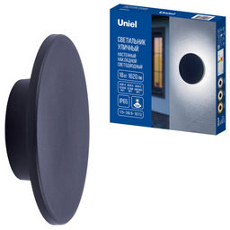 ULU-P35R-18W/3000K+4000K+6500K/D25 IP65 BLACK Светильник светодиодный уличный. Архитектурный накладной. С переключателем цвета свечения. Теплый(3000K)/Белый(4000K)/Дневной(6500K). Диаметр 25 см. Корпус черный. TM Uniel