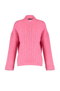 Pembe Genis Kal?p Yumusak Dokulu Dik Yaka Triko Kazak TWOAW21KZ0783