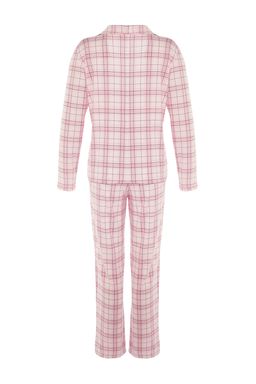 Trendyolmilla Bej %100 Pamuklu Ekoseli Orme Pijama Tak?m? THMAW20PT0266  фото 29
