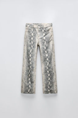 STRAIGHT SNAKE PRINT JEANS