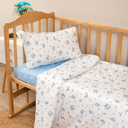 КПБ детский Simple life, поплин, Мильфлёр (голубой) ВБ Пододеяльник 112х147; простыня 150x190;наволочка 40х60 (1шт) Ясельный - Традиция фото 4