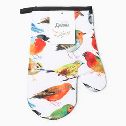 Варежка Доляна Птички 26*16 см, 100% п/э  фото 4