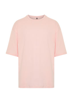 Pudra Oversize/Genis Kesim Basic %100 Pamuklu T-Shirt TMNSS22TS0318