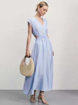 Платье миди из жатой вискозы / Zarina