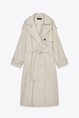 LONG DOUBLE-BREASTED TRENCH COAT WITH BELT - Zara фото 6