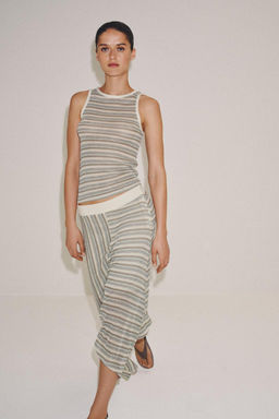 ASYMMETRIC STRIPED SKIRT