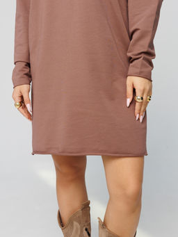 Женское платье с рукавом реглан из футера 2-х нитки какао ВП-11 (02)