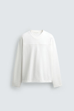 CAMISETA RELAXED FIT ESTRUCTURA FLAM? / Blanco - Zara фото 7