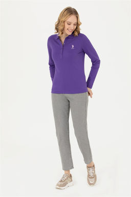 Женский фиолетовый базовый свитшот - U.s. polo assn фото 4