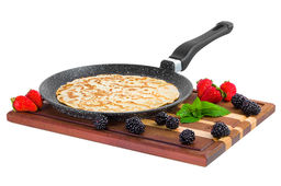 Сковорода блинная 24 см ГАРМОНИЯ ВКУСА "Черный мрамор" н/р, 45*25*7,5 см