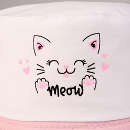 Панама детская «Мяу», белая, р-р 48-50