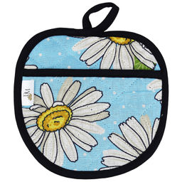 Прихватка с запахом 19х19см Душистая ромашка, вид 4, форма Яблоко, рогожка 171г/м2, хлопок 100%, наполнитель - ватин 280г/м2, на пластмассовом подвесе, Домашняя мода (Россия)  фото 2