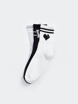 Bask?l? Kad?n Soket ?orap 3l?