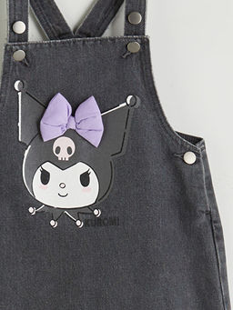 Kare Yaka Kuromi Bask?l? K?z ?ocuk Jean Elbise