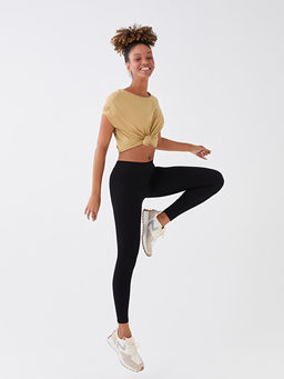 Kad?n Beli Lastikli D?z Outdoor Tayt