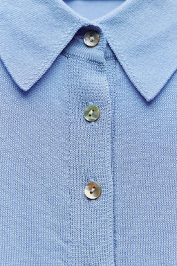 KNIT POLO SHIRT WITH BUTTONS - Zara фото 5