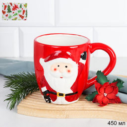 Кружка новогодняя 450 лм Дед мороз / NX249377-8 /уп 48/ 12,8х9,7х10 см