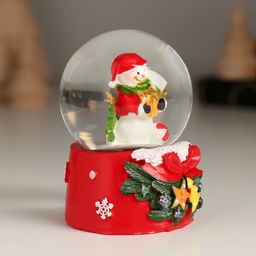 Цена за 12 шт. Снежный шар стеклянный «Новогодний персонаж с бантом, ёлочкой», 4.7×4.7×6.5 см, МИКС