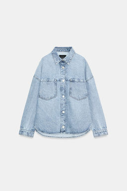 CAZADORA Z1975 DENIM OVERSIZE CAPUCHA / Azul claro - Zara фото 11