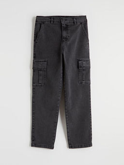 Regular Fit Erkek ?ocuk Kargo Jean Pantolon