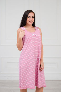 Ночная сорочка из кулирки Василиса горох на лиловом - Амадэль фото 5