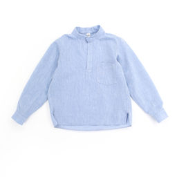 Рубашка-хенли Лен, голубой меланж - Inzibe фото 14