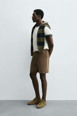 LYOCELL-COTTON RELAXED FIT BERMUDA SHORTS - Zara фото 4