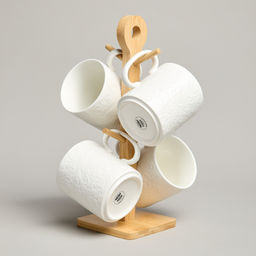 НАБОР КРУЖЕК LEFARD MUSE 4 ШТ. 380 МЛ НА ДЕР. ПОДСТАВКЕ