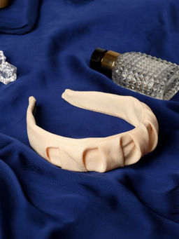 Ободок для волос «Нонна», 3.5 см, молочный