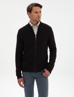Siyah Slim Fit Fermuarl_ Triko H_rka
