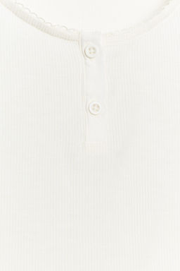 CAMISETA CUELLO PANADERO / Blanco roto - Zara фото 6