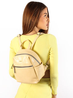LACCOMA рюкзак Жизель-желто-бежевый эко кожа хлопок