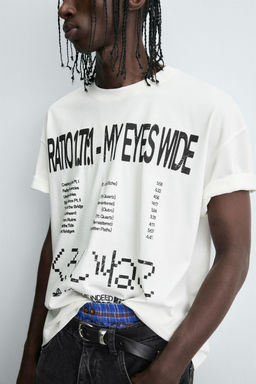 T-SHIRT WITH GRAPHIC TEXT - Zara фото 7