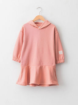 Kap??onlu Basic Uzun Kollu k?z ?ocuk Elbise