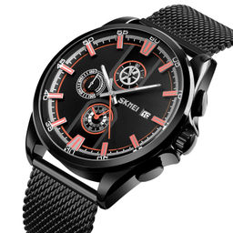 Часы наручные Skmei мужские кварцевые 9181orange-steel