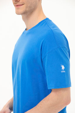 Erkek Saks Oversize Bisiklet Yaka Ti__rt