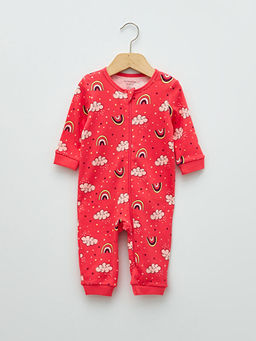 Bisiklet Yaka Uzun Kollu Bask?l? Pamuklu K?z Bebek Fermuarl? Tulum 2li - Waikiki фото 2