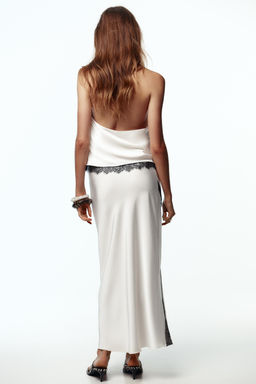 SATIN MIDI SKIRT WITH LACE - Zara фото 19