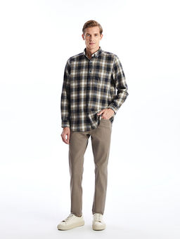 Regular Fit Uzun Kollu Ekose Gabardin Erkek G?mlek