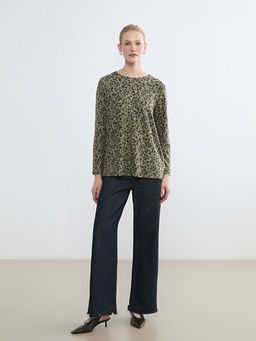 Bisiklet Yaka Desenli Bluz