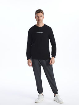 Bisiklet Yaka Uzun Kollu Bask?l? Erkek Sweatshirt - Waikiki фото 2