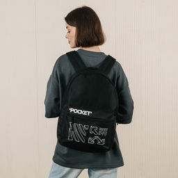 Рюкзак молодёжный Black, 29х12х37, отд на молнии, н/карман, чёрный - Nazamok фото 10