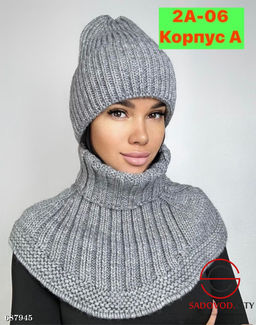 Набор женский шапка и манишка - Bruno фото 8