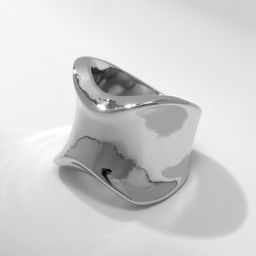 Кольцо металл Тренд вогнутое, мини, цвет серебро, размер 16