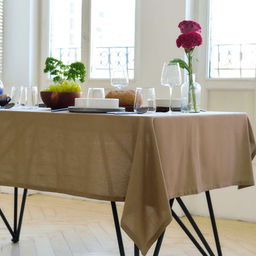 Скатерть Этель ECO, цвет оливковый, 110×136/±6 см, 70% хл, 30% лён, 190 г/м²