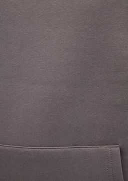 Kapusonlu Gri Basic Sweatshirt - Mavi фото 7